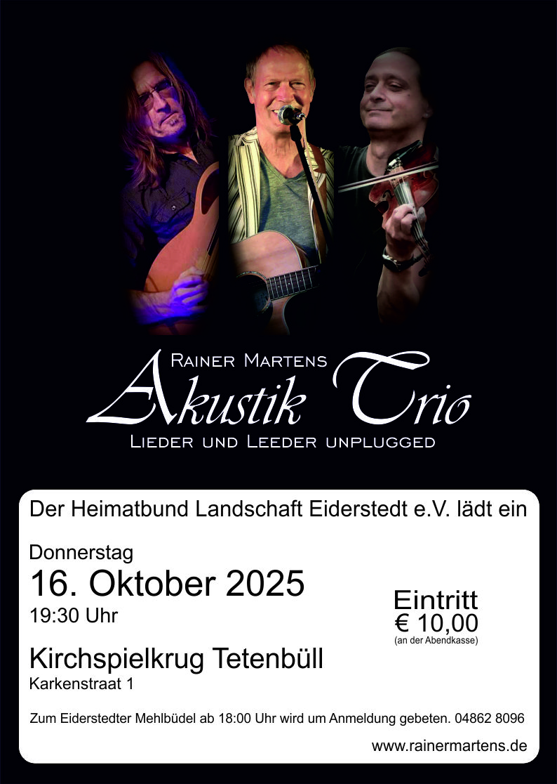 Rainer Martens - Akustik Trio, Konzert in Tetenbüll am 16.10.2025